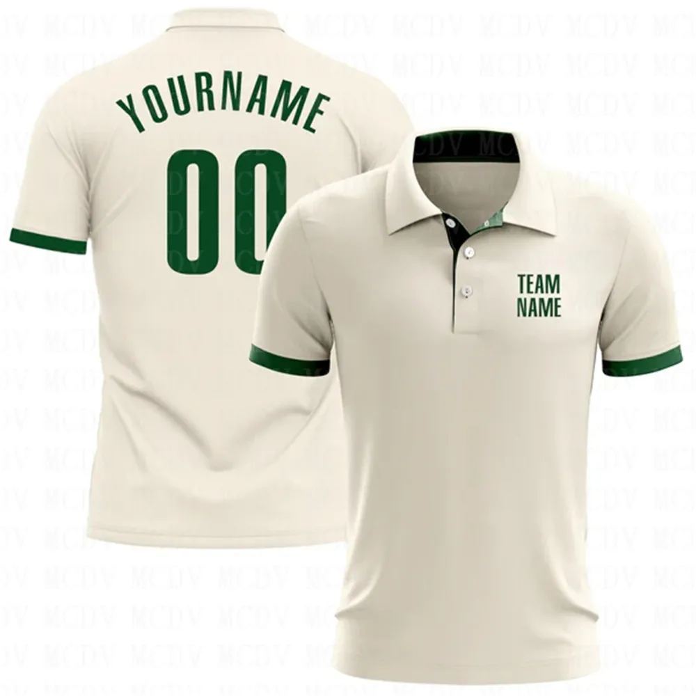 

Custom Green Performance Golf Polo Shirt 3D Printed Golf Polo Oversized Shirt Summer Sports Tops