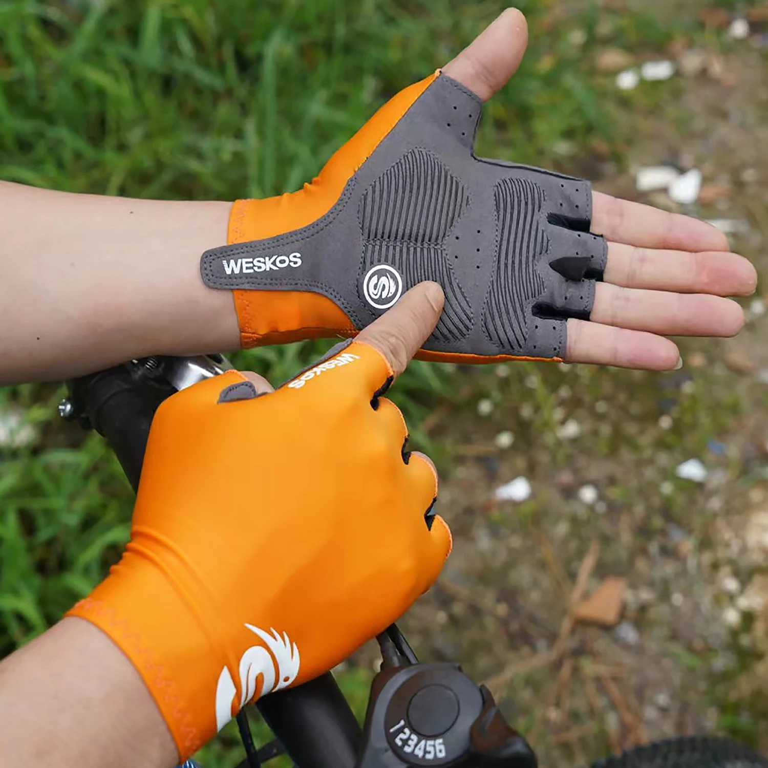 Halb finger Fahrrad handschuhe Anti-Rutsch-Reit handschuhe Indoor Fitness Lauf handschuhe atmungsaktive Schweiß absorption für Männer und Frauen – Detail 2