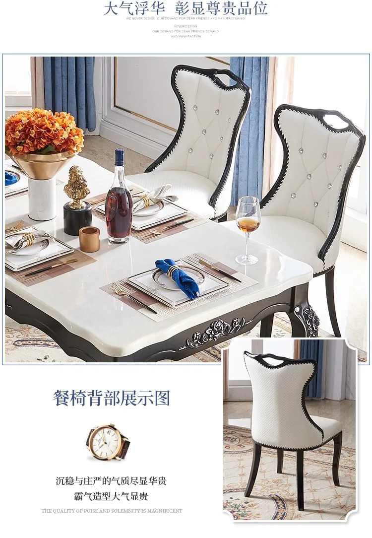 Description Picture 6 of itemModern Hall Dining Room Table Center Side Balcony Nordic Dining Table Chairs Sets Kitchen Islands Mesa Comedor Home Furniture