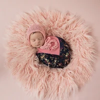 Don&Judy Long Pile Newborn Baby Infant Photo Shooting Blanket Mat Faux Fur Rug Photography Background Basket Layer For Studio 2