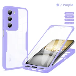 Shockproof Full Body Protection Case with Screen Protector - Plastic (Purple)