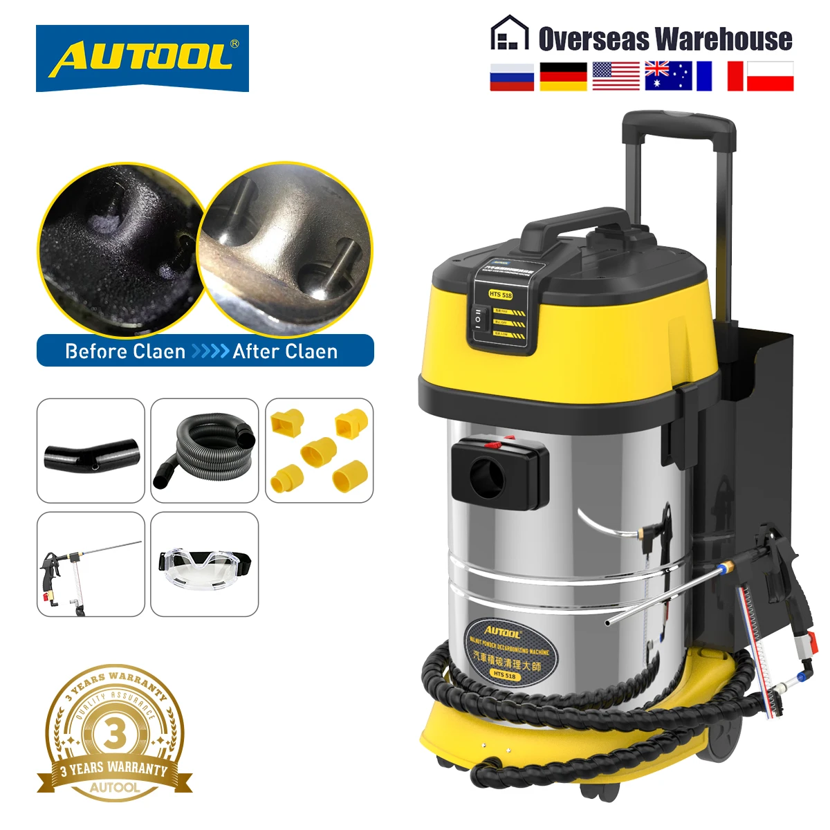 AUTOOL HTS518 Car Engine Carbon Deposition Cleaner Intake Pipe Valve