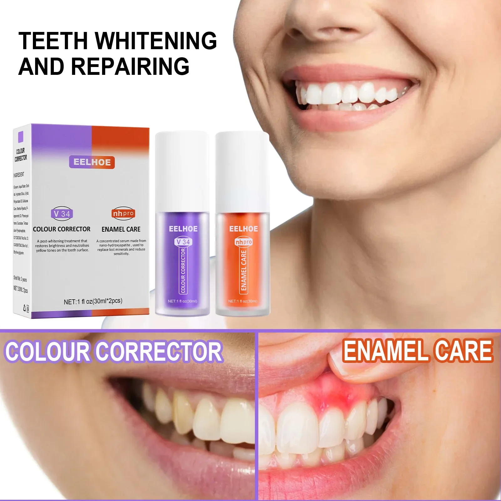 

Sdotter New Toothpaste Teeth Cleaning Corrector Teeth Teeth Whitening Brightening Reduce Yellowing Cleaning Tooth Care