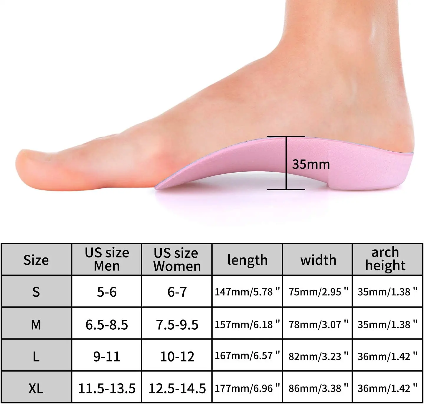 Valsole 3/4 Orthotics Shoe Insoles High Arch Supports And Deep Heel Cup Shoe Insert Relief Plantar Fasciitis,Flat Feet,Foot Pain