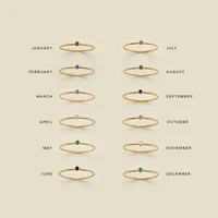 eManco Stainless Steel Birthstone Ring  Gold Color Simple Fashion Style For Women Festival Party Gift - Image 6