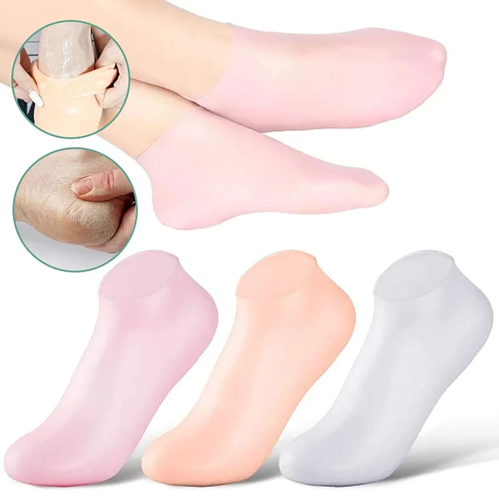 Women Silicone Moisturizing Socks Waterproof Breathable Softening Socks for Repairing Dry Feet Cracked Heels