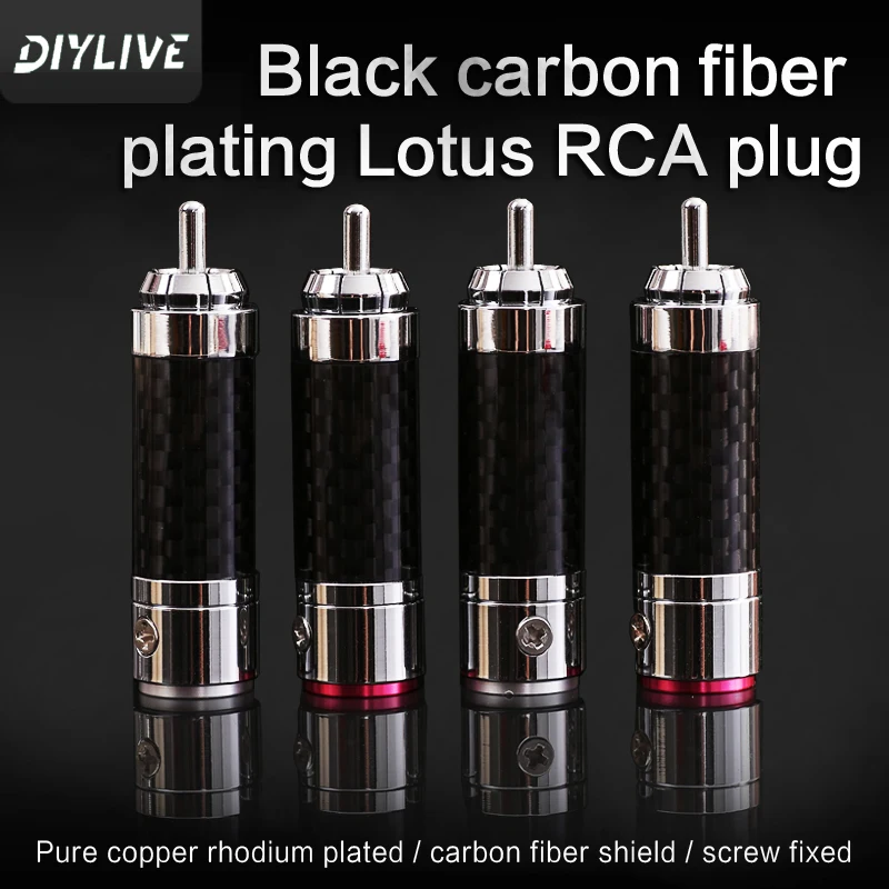 4x Connettori RCA Audiocrast In Fibra Di Carbonio – Adattori Senza Saldatura HIFI