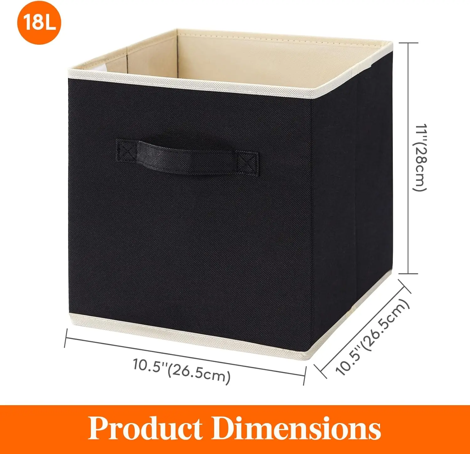 Cube Storage Bins, Foldable Decorative Fabric Storage Baskets for Organizing Home Organizers with Handles for Shelves 5