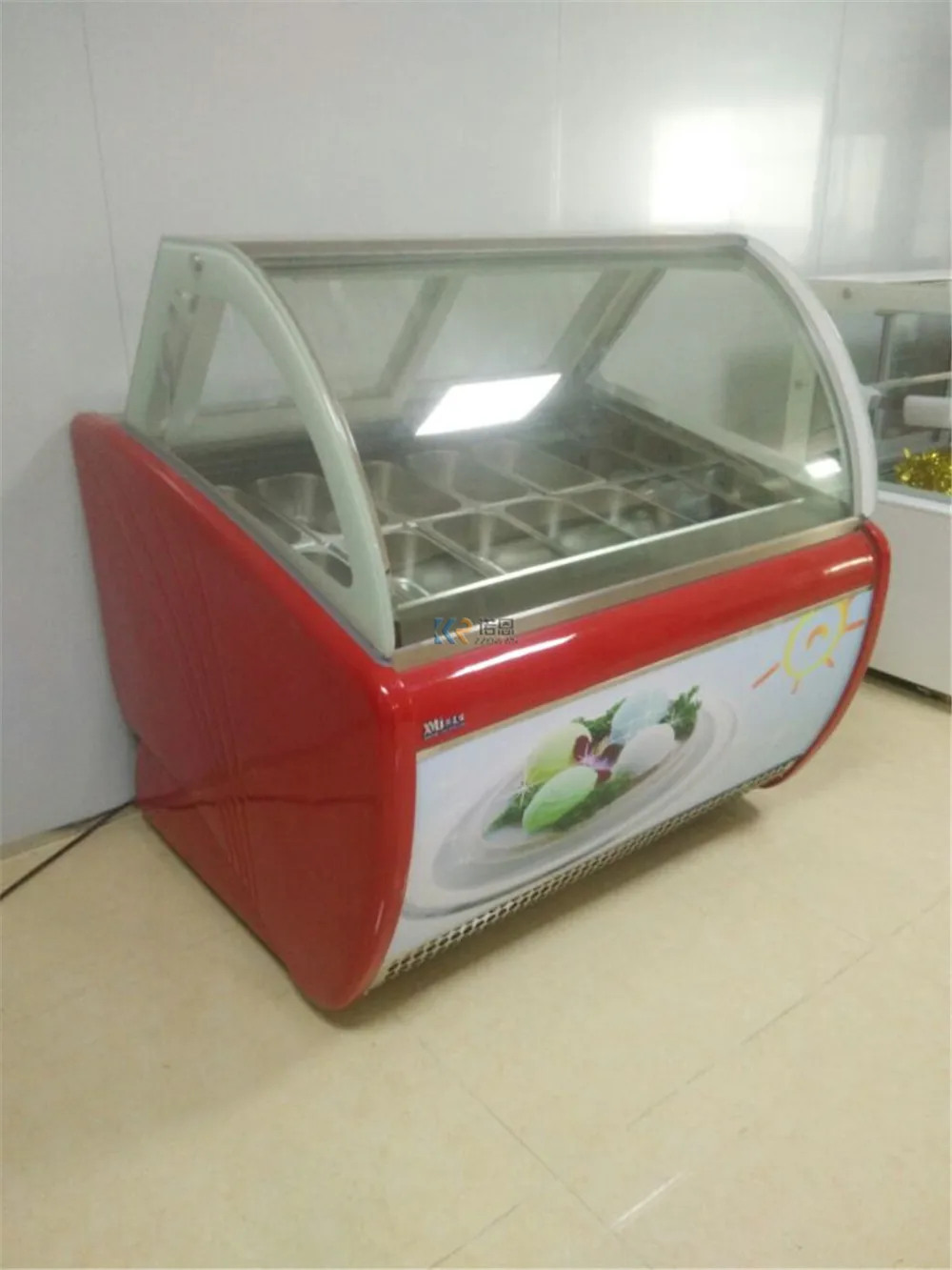 New Design 14 Trays Commercial Gelato Ice Cream Fridge Mini Chest Ice Cream Display Showcase Refrigerator Freezer - Image 2