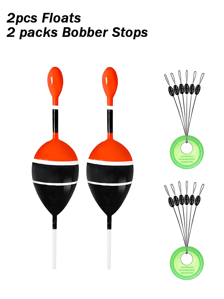 2pcs Slip Bobber Fishing Floats and 2 pack Float Stops, Balsa Slip Floats  Fishing Corks for Crappie Panfish Trout Bass - AliExpress