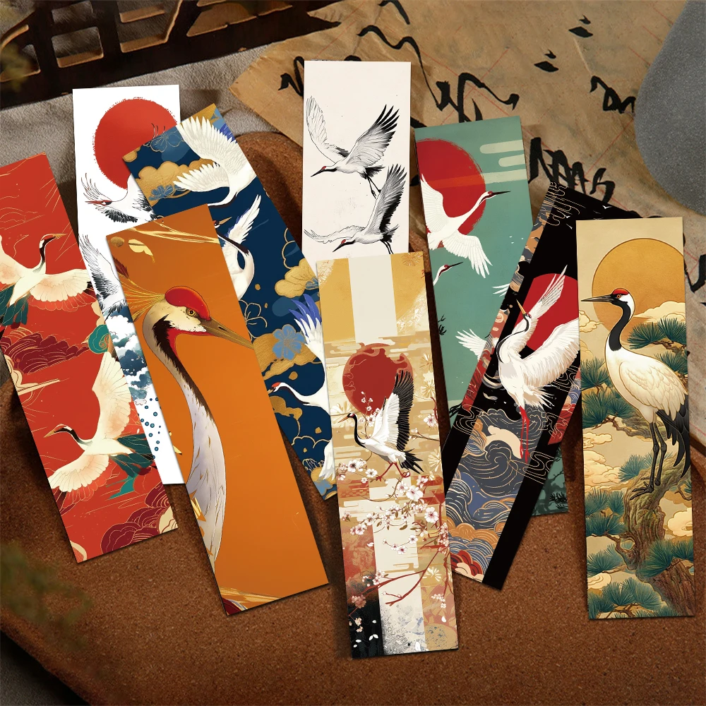 30pcs Colorful Vintage Cranes Bookmarks Reading Pages Books Marking School Stationary Supplies Paper Card DIY Aesthetic Bookmark