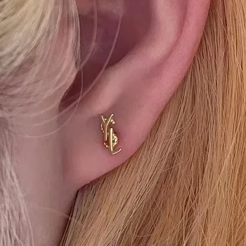 Minimalist Ins Ear Studs  Letter Mini Earrings for Women  Versatile and High-end for Daily Use  Sleep Free and Easy To Remove