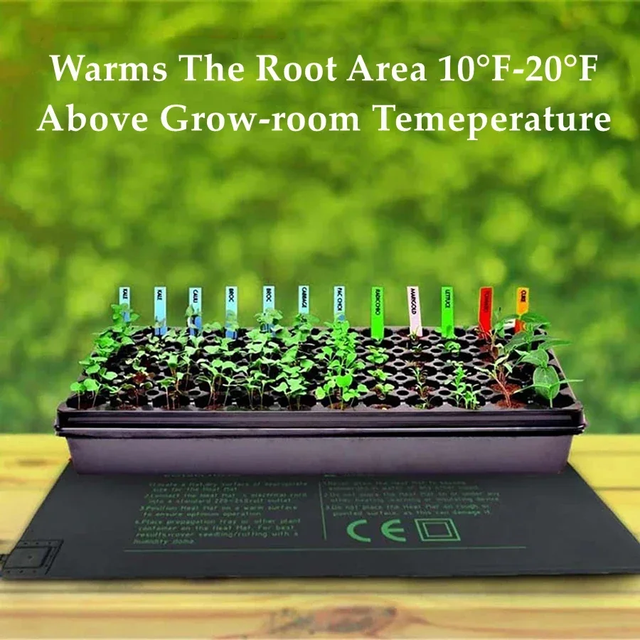 Seedling Heat Mat 4 Sizes 220V EU Plug Seedling Heat Mat Waterproof Hydroponic Heating Pad For Seed Starting Greenhouse Rooting Germination