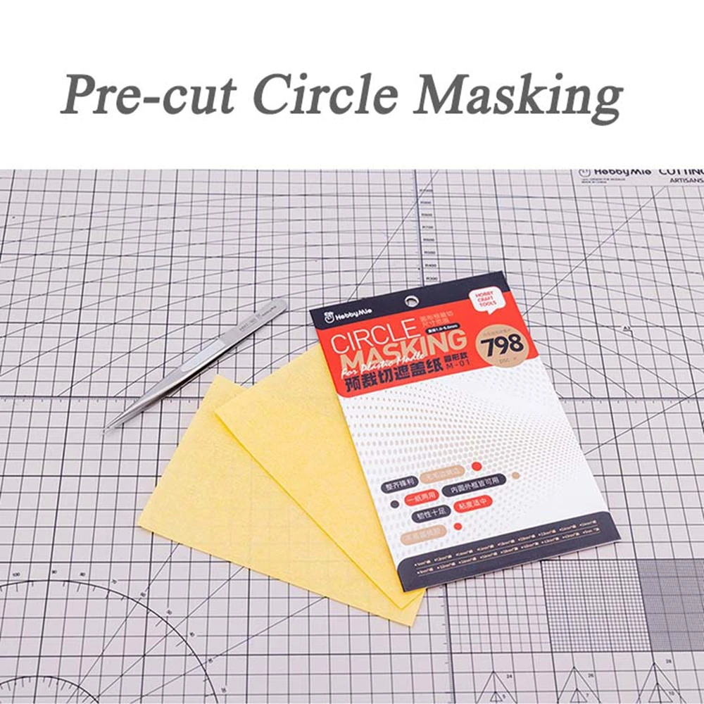 모델 스프레이 도구용 1-5mm 미리 절단된 원형 마스킹, 취미 DIY 원형 스팟 데칼 원형 마스킹 스티커(직경 1.0mm-5.0mm)