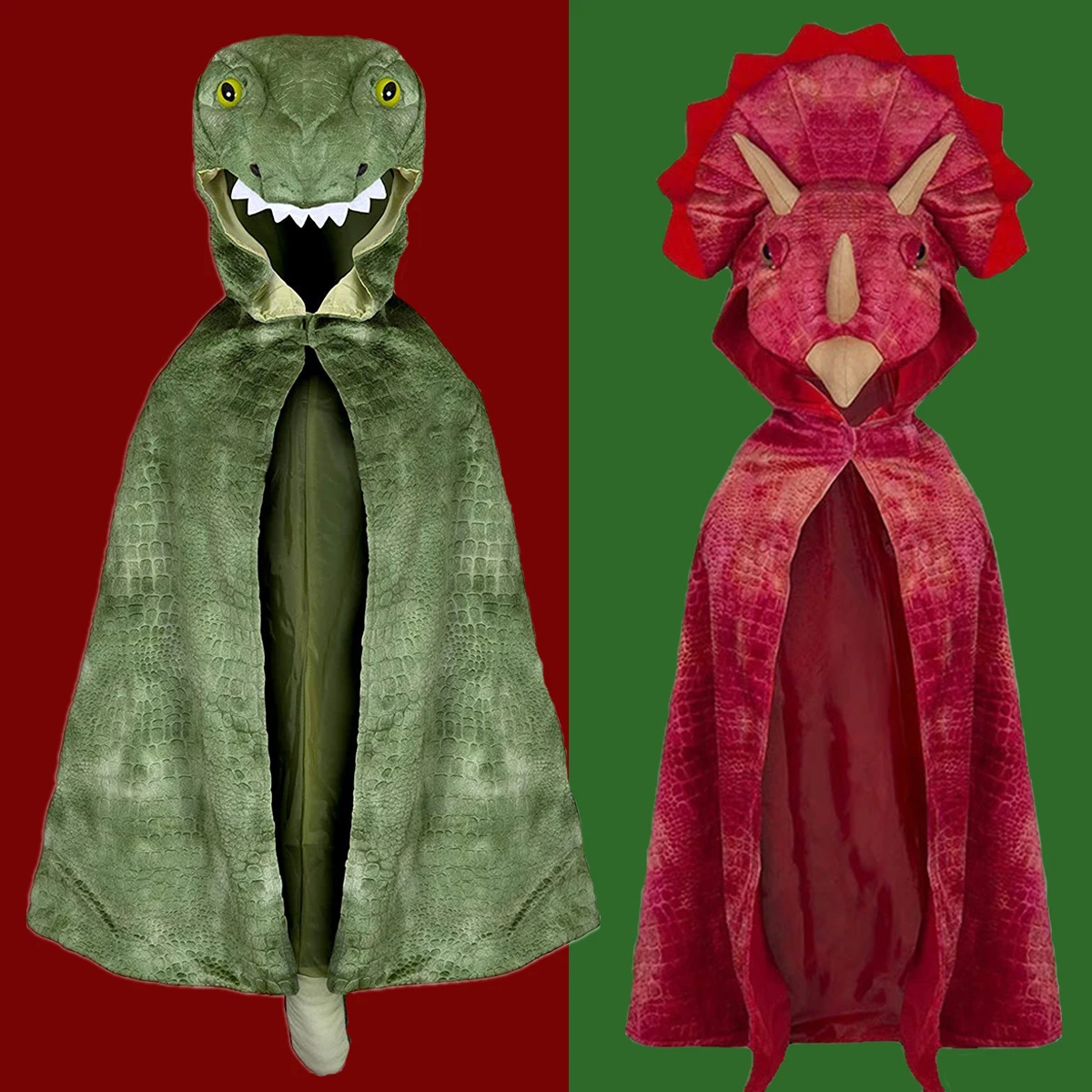 Kids Dinosaur Costume Hooded Cape Children's Animal Cloak Toddler Halloween Party Dress Up Outfit