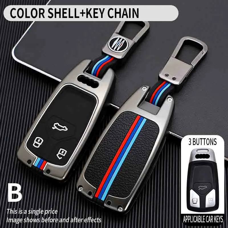 Custodia per chiave Auto in lega per Audi TT A3 A4L Q5L Q7 A5 A6L portachiavi Shell Bags Protector accessori Auto - S74c6d8350c66457e9326245f04e6ed0fH