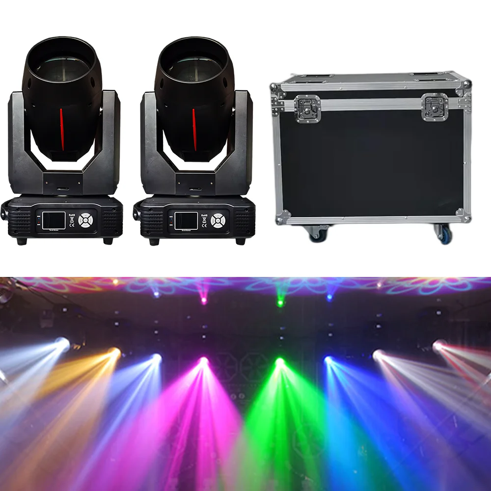 Beam 17R 350W Moving Head Stage Light Dmx Beam Wash Zoom Light For DJ Bar Party Concert Event Wedding (2Pcs Lights+Flightcase ) 2pcs lot dj disco light 7x40w rgbw 4in1 led pixel bar beam zoom wash effect moving head light for party wedding stage effect