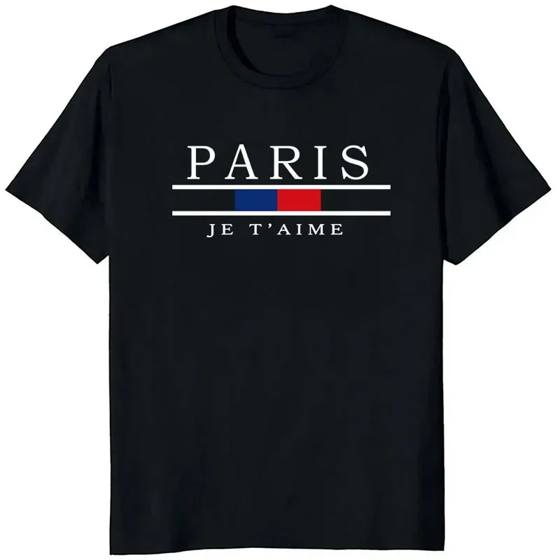 Paris Graphic Print Men's Summer Casual Fashion T-Shirts - High Street Minimalist Cotton Crew Neck Short Sleeve Tops