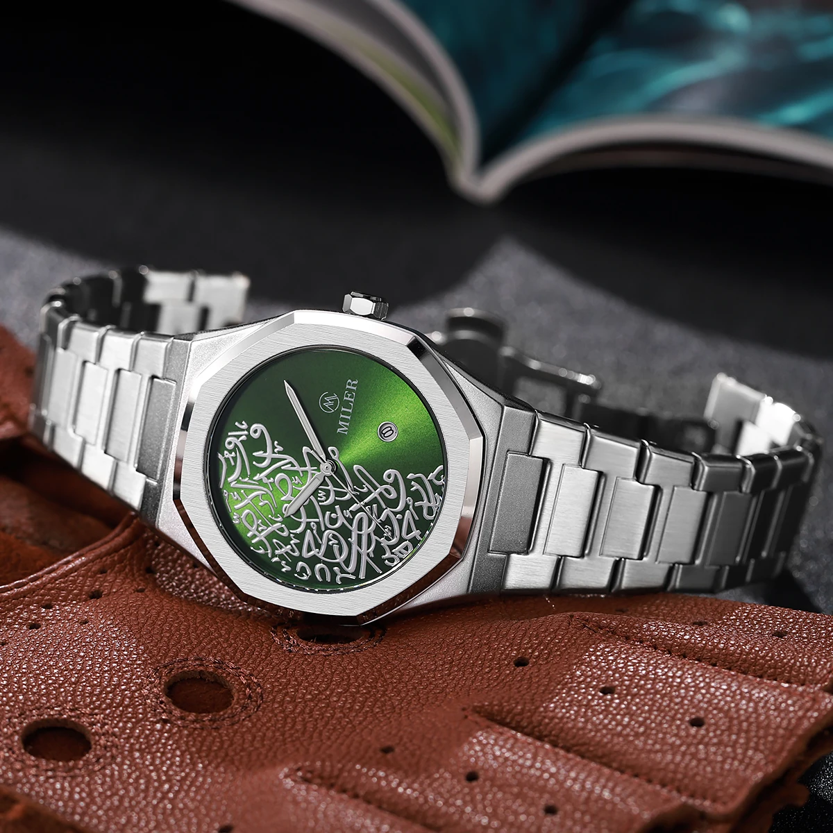 Luxury Gold Men's Stainless Steel Watch - High-Quality Creative Design with Date Function