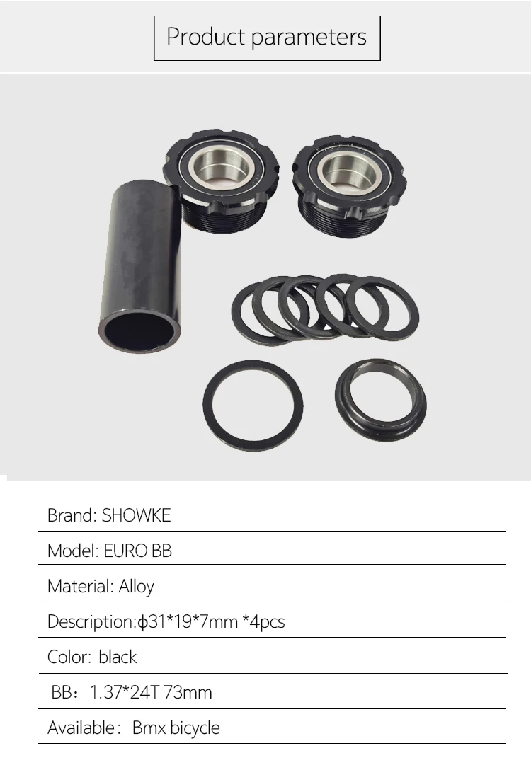 BMX 자전거 유로 BB 하단 브래킷 합금 Φ31*19*7mm *4개 1.37*24T 73mm