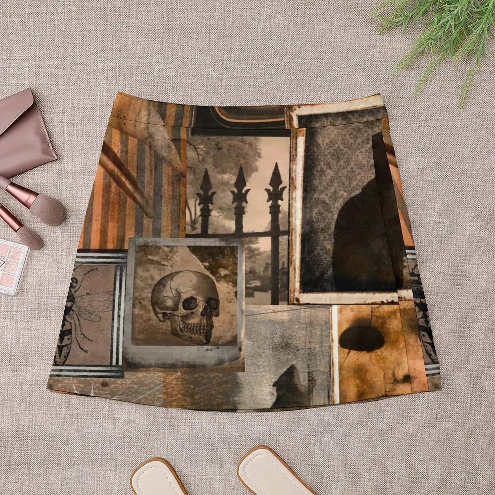 Gothic Art Squares Collage Mini Skirt new in clothes summer clothes 90s vintage clothes Summer skirt