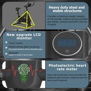 Exercise Bikes Stationary,Exercise Bike for Home Indoor Cycling Bike for Home Cardio Gym,Workout Bike with Ipad Mount & LCD Moni 3