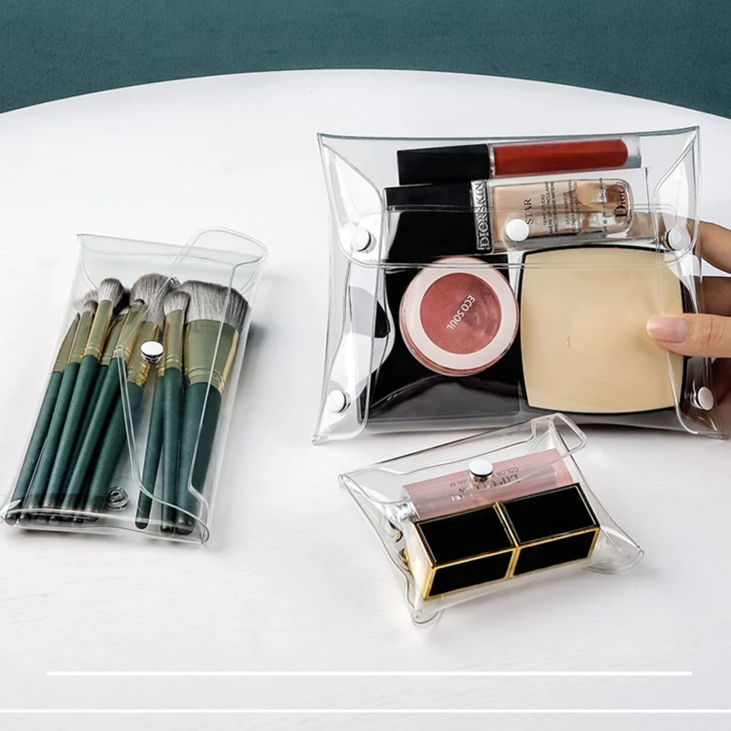 Description Picture 3 of itemMakeup Bag Clear Organizer Cosmetic Bags Travel Portable Brush Case Storage Bags Transparent Pen Bag Wash Toiletry Bag Container