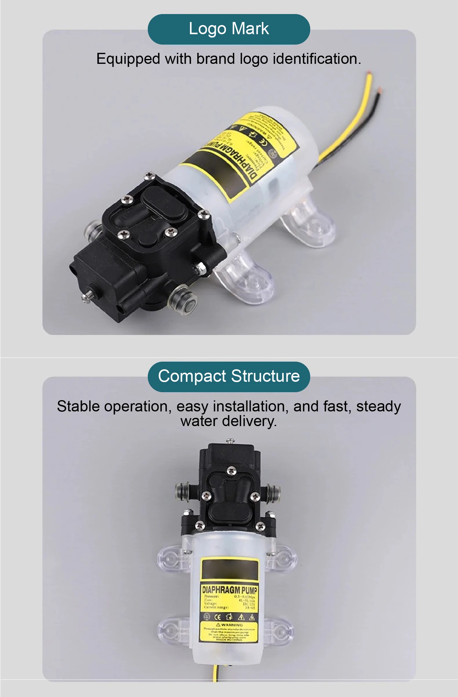 BZ-3865 Electric Spray Mini Diaphragm Pump 3.5-6m3 h DC12V 24V High Pressure Sel