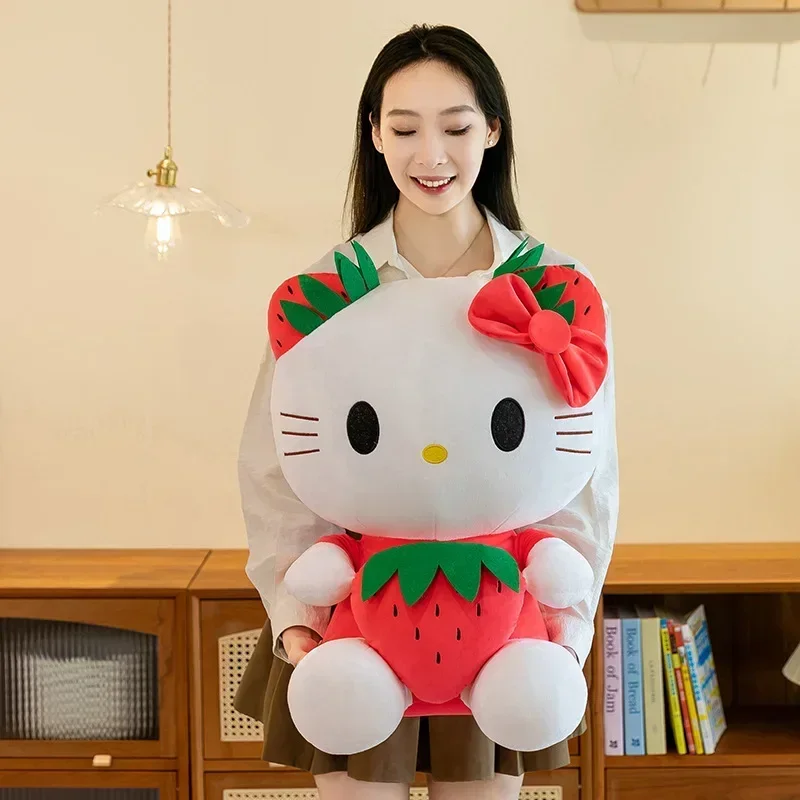 Sanrio 55cm Kawaii Strawberry Hello Kitty Plush Toy Cartoon - Main Image