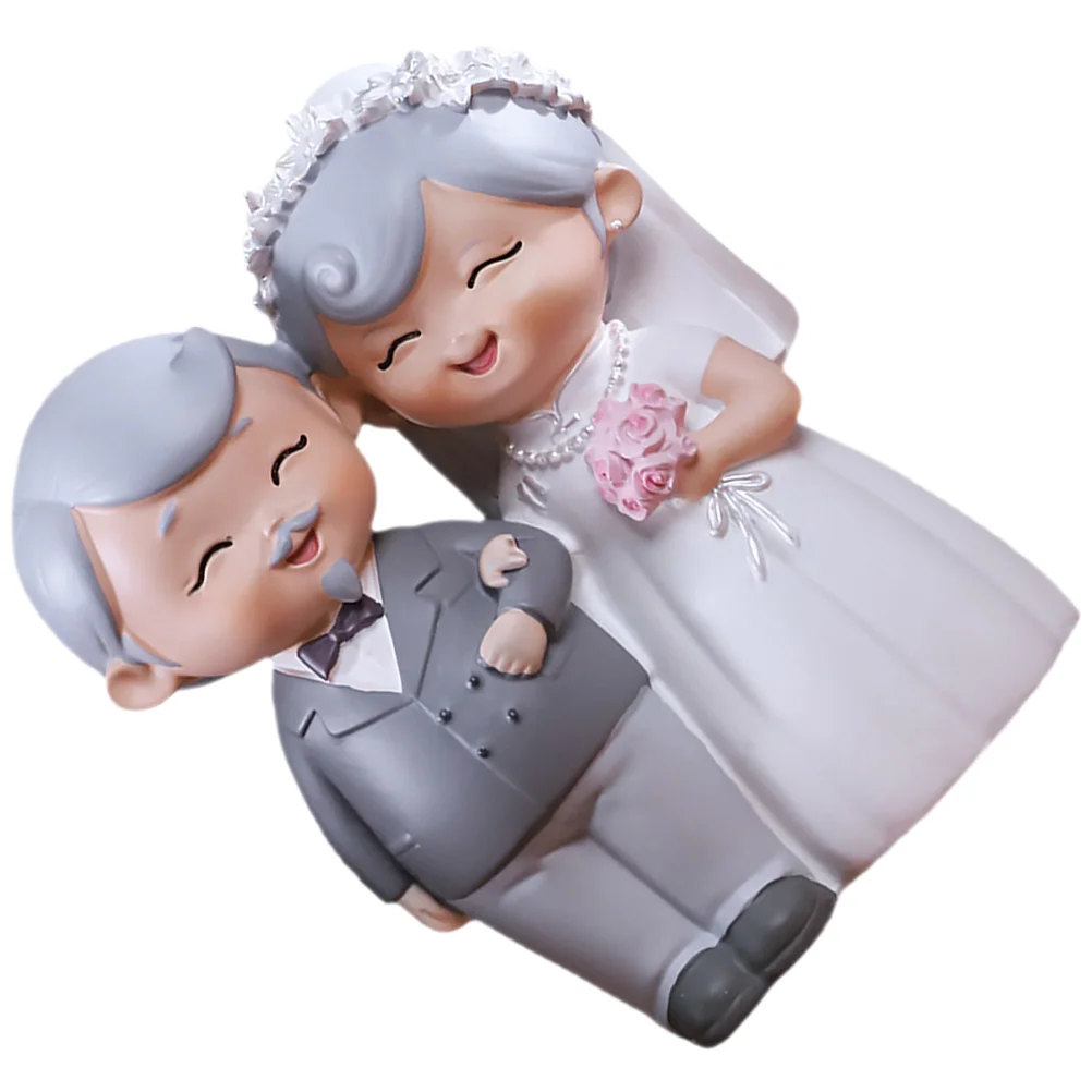 

Resin Grandparents Couple Statue Elderly Grandma And Grandpa Figure Model Wedding Anniversary Tabletop Decoration