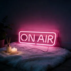 ON AIR LED Neon Sign - USB Powered Light for Room and Event Decoration (Pink)