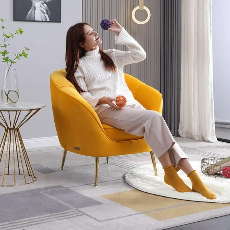 Light luxury post-modern velvet single small sofa 4