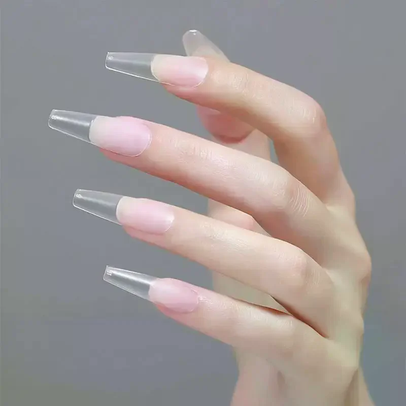 100Pcs/Box No Polish No Trace Press On Nails - Thin Fake Nail Tips for Demal Nail Extension, Home DIY Manicure Salon Supplies