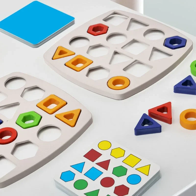Children Matching Puzzle Toys Colors Geometric Shape Jigsaw Board Games Early Educational Interaction Toys for Kids Battle Games 3