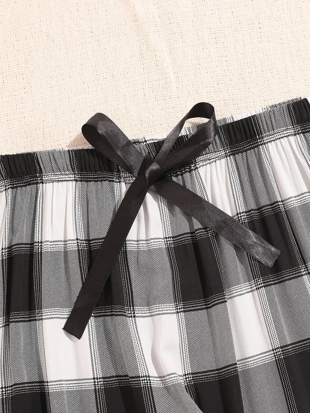 Pajama Pants Sleep Bottoms Plaid Long Elastic Waist Drawstring Wide Leg Nightwear