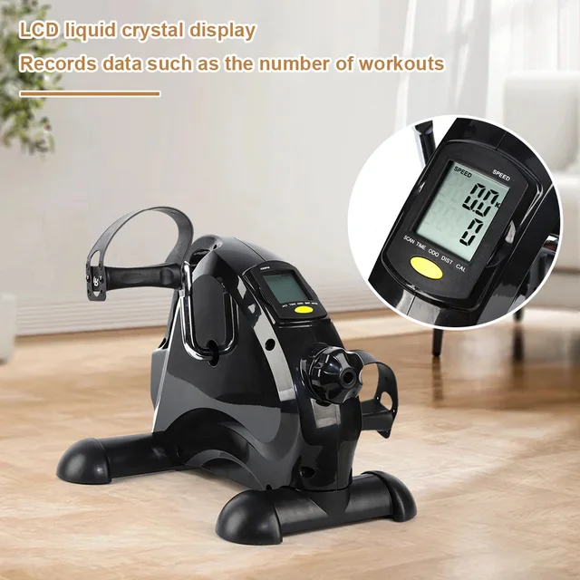 Mini Exercise Bike Arm and Leg Trainer Adjustable Foot Pedal Exercise Machine LCD Display Portable Pedal Trainer for Home Office 2