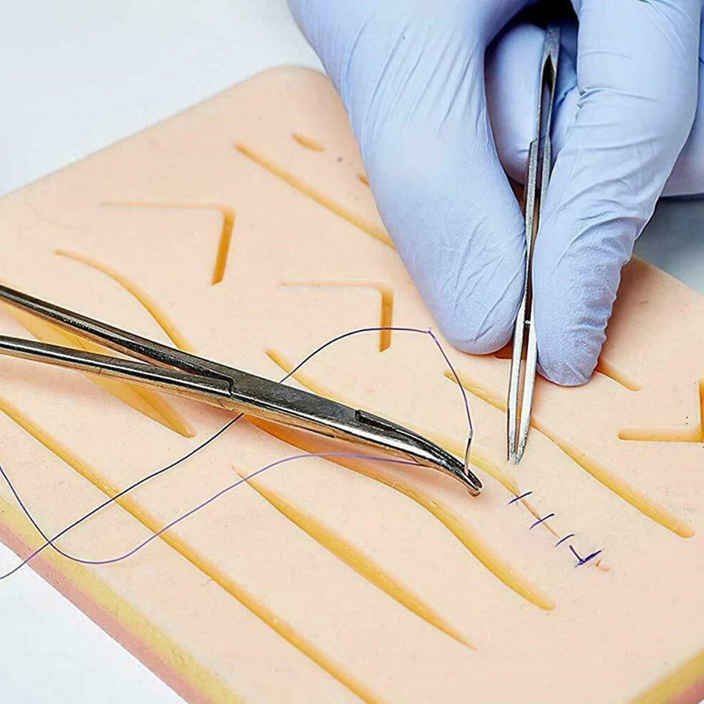Silicone Skin Wounds Kit Reusable Suture Practice Fake Skin Module Medical Traumatic Suture Training Pads Supplies