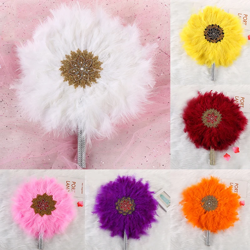 Hand Fan Feather African Turke Bridal For Dance Wedding Party Decoration