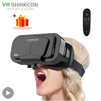 Shinecon Occhiali VR Cuffie 3D Dispositivi per la realtà virtuale Casco Obiettivi Occhiali Smartphone Cellulare Giochi intelligenti Visualizzatore mobile