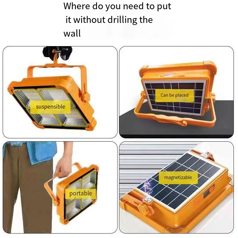 1000watt Portable Camping Tent Lamp USB Rechargeable LED Solar Flood Light Outdoor waterproof Work Repair Lighting