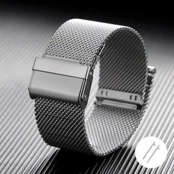 Stainless Steel Milanese Mesh Band - Elegant Mesh Watch Bracelet - 20mm (Silver)