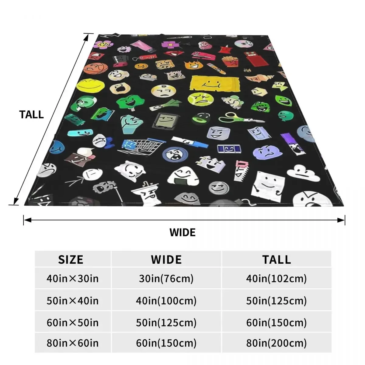 BFB And TPOT Battle For Dream Island Cartoon Knitted Blanket Flannel Ultra-Soft Throw Blankets for Home Couch Bedspread 6