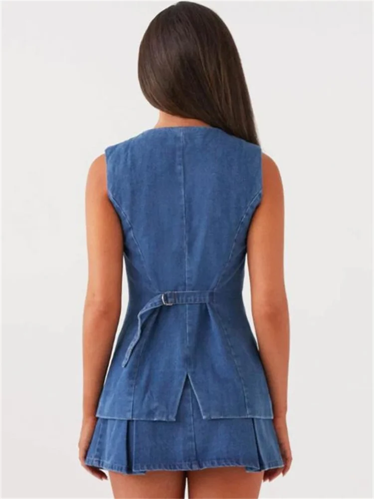 Wmstar DenimTwo Piece Set Women Crop Top and Shorts Sirts Sets Summer Clothes Outfits Fashion Matching Wholesale Dropshipping