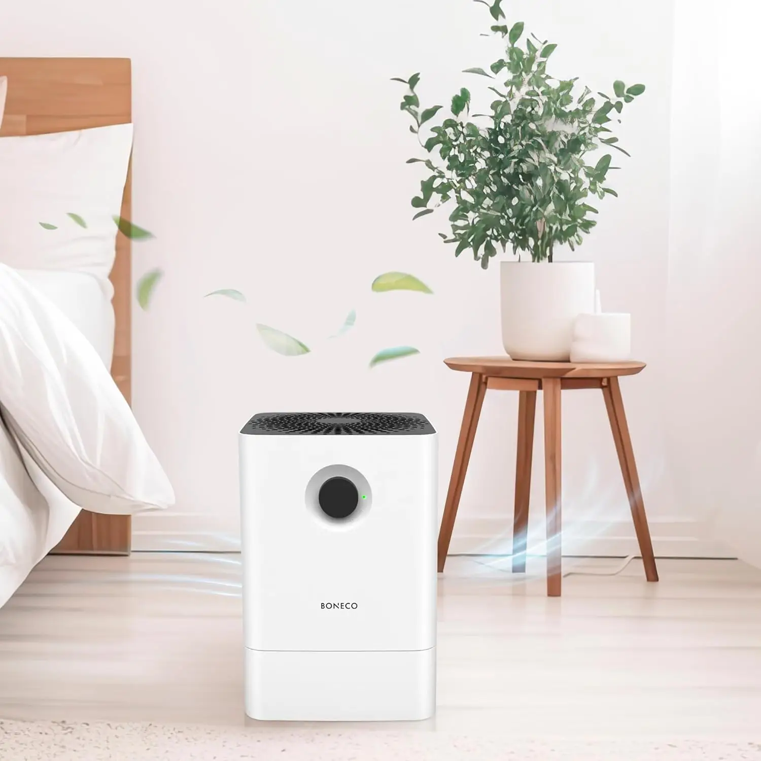 Large Room 2 In 1 Whisper Quiet Humidifier Air Washer with Automatic Shut Off and Fragrance Essential Oil Container, White 4
