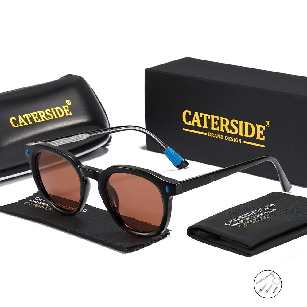 CATERSIDE Polarisierte optische Sonnenbrille für Herren, individuelle Brillen mit runden Gläsern, modische Outdoor-Sport-Sonnenbrille, UV400 – Detail 6