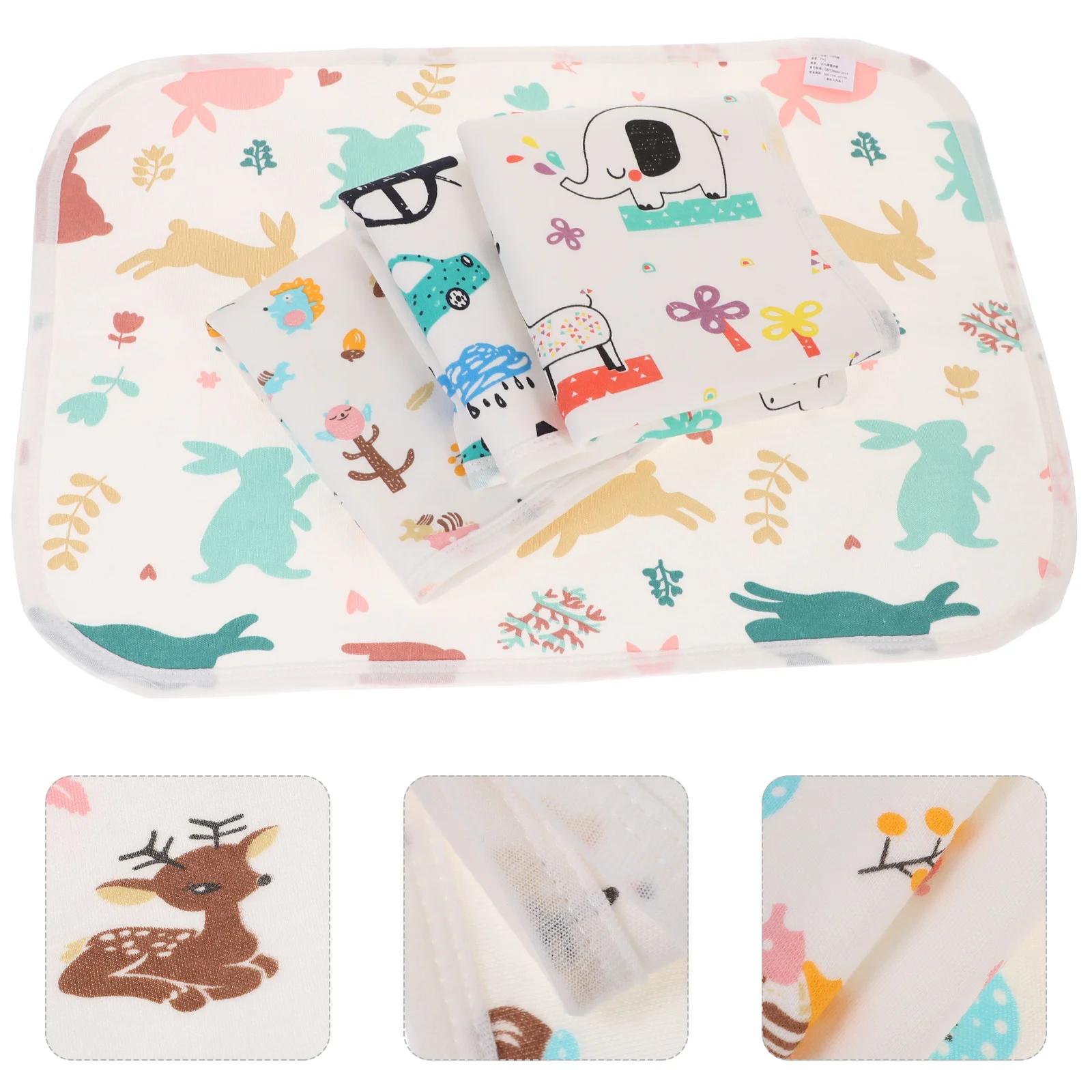 

4PCS 45x30cm Baby Waterproof Sheet Urine Changing Pads Cartoon Reusable Infant Bedding Nappy Burp Mattress Changing Mat(Mixed)