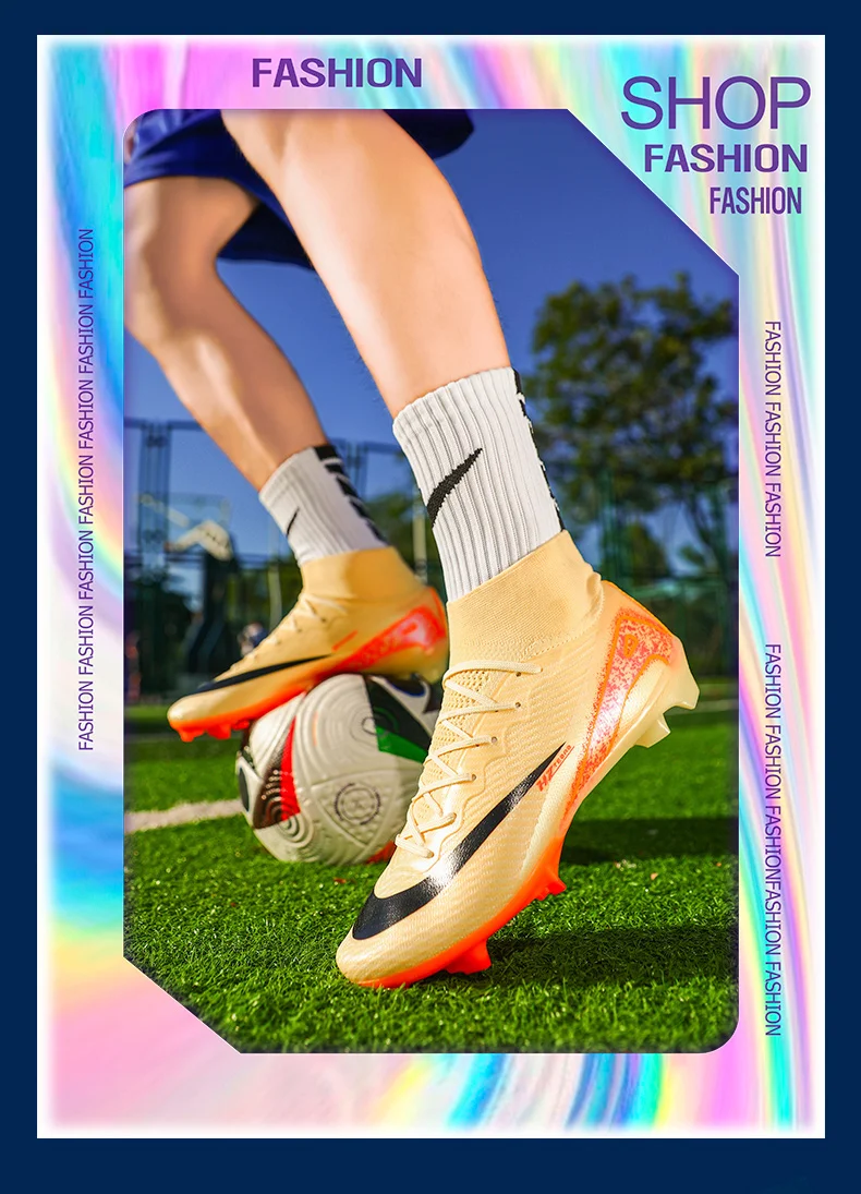 Men Football Boots High Quality Soccer Shoes 2025 New Ultralight FG/TF Soccer Cleats High Top Grass Training Football Boots