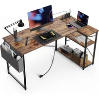 L Shaped Computer Desk with Reversible Shelves, Gaming Desk Study Writing Desk for Home Office Bedroom Small Space 2