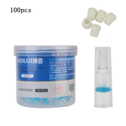 Disposable Tobacco Cigarette Filter - 100 Pack Tar Reduction Cleaning Holder (Blue)