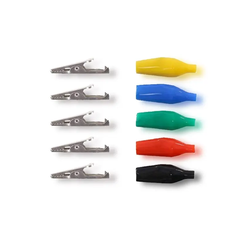 20pcs 28mm 5 Colors Small Test Clips Small Power Safety Iron Clips Instrument Test Alligator Fixed alligator clips test clip